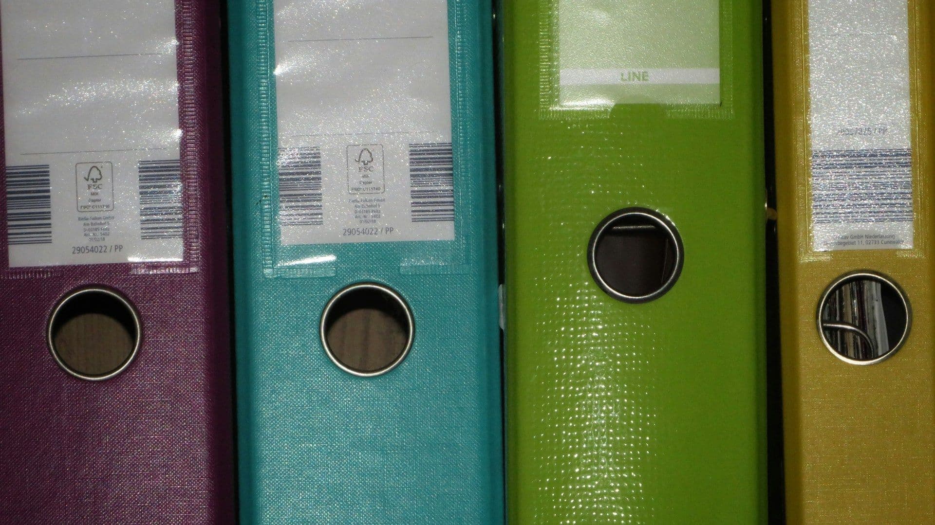 Organized binder of accounting files