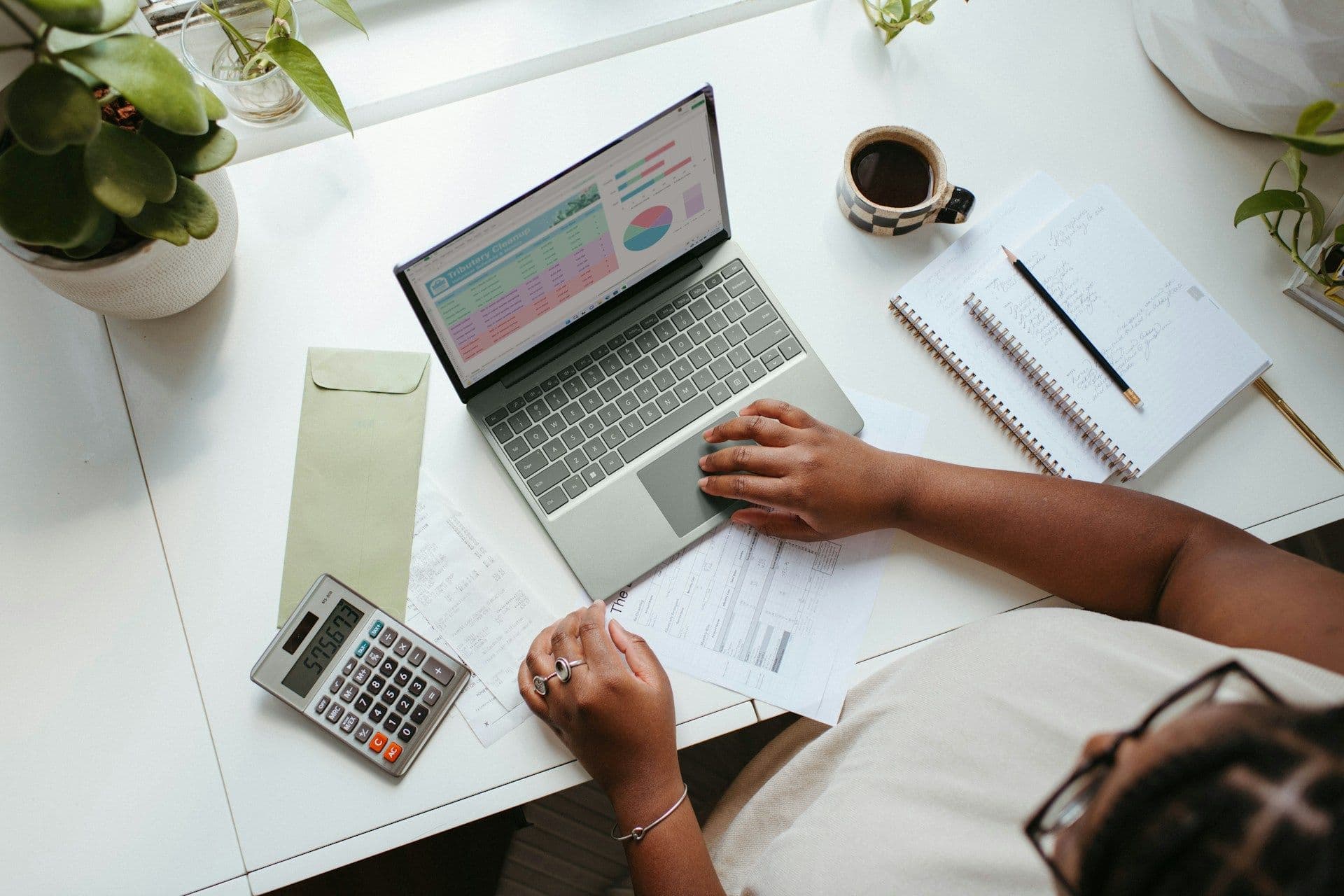 Small business accountant at laptop