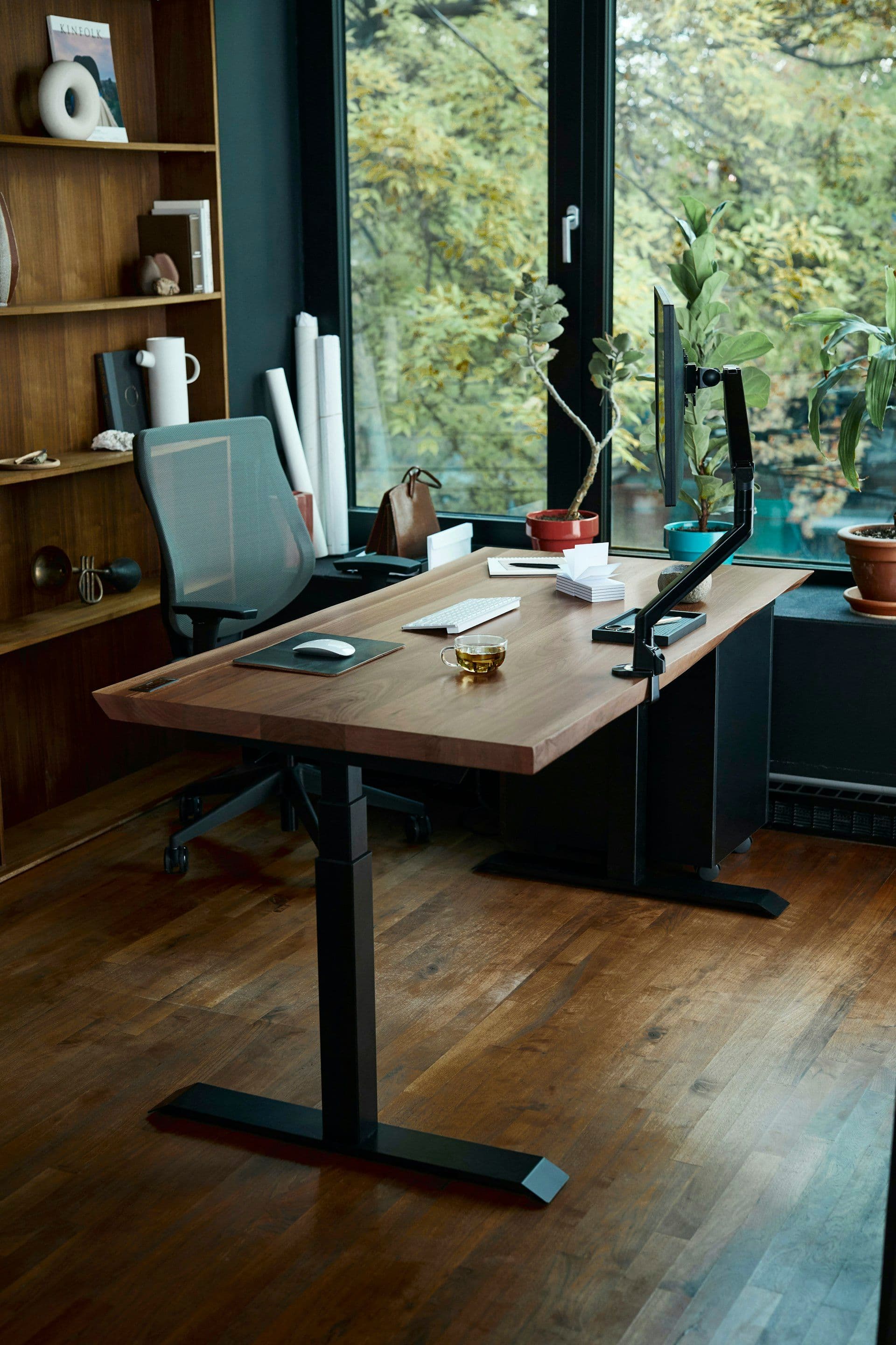 Modern office desk with finance setup for a new business