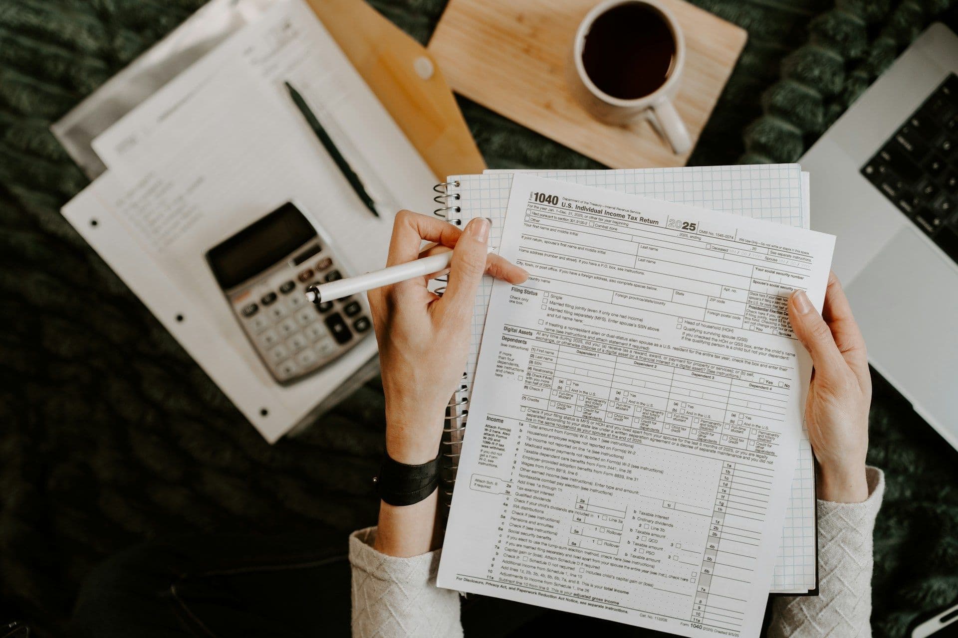 Tax forms with calculator